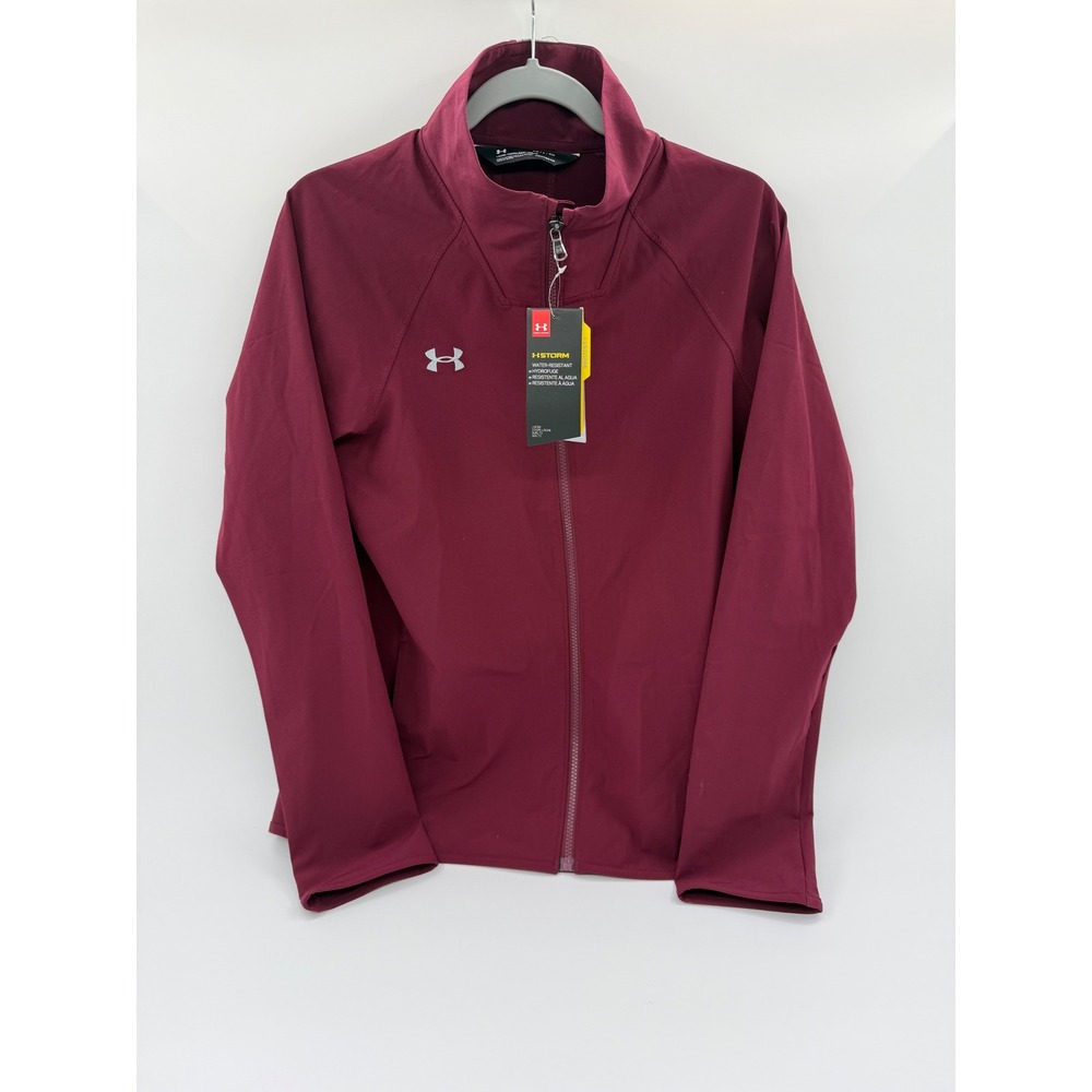 Under Armour Storm Womens Full Zip Jacket Maroon Burgundy Water Resistant SM‎